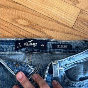 Hollister‎ Blue Ripped Denim Skirt